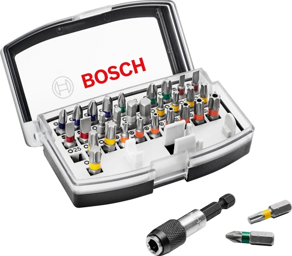 Bosch Gsb 185-LI 2 x 2.0AH Çift Akülü Darbeli Matkap + 32 Parça Bits Uç Seti - 2