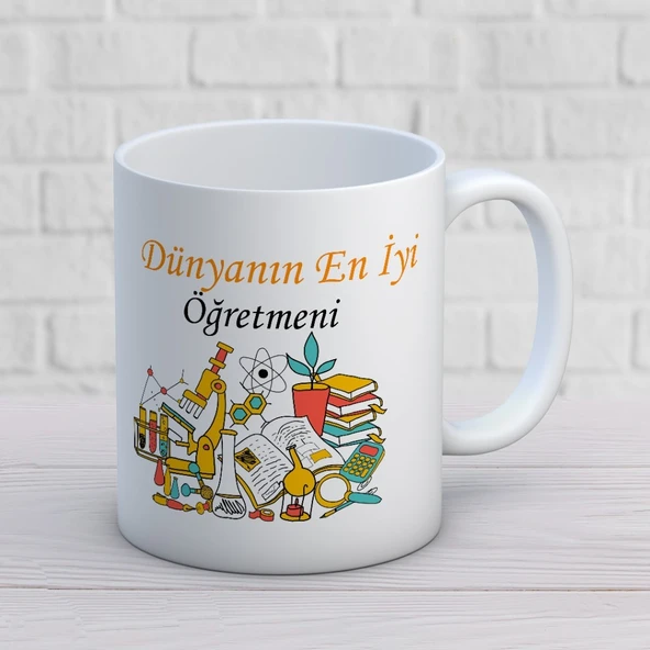 Dünyanın En İyi Öğretmeni - Öğretmenler Günü Temalı Baskılı Kupa Bardak Mod2