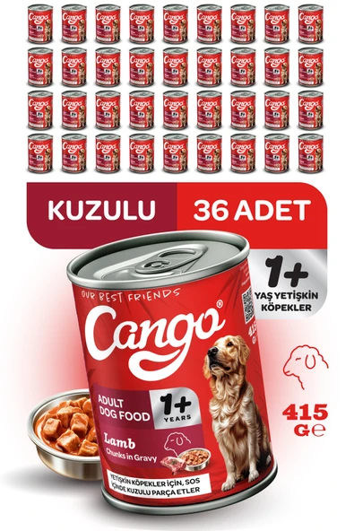 Cango Yetişkin Yaş Köpek Maması Kuzu Etli 415Gr 36Lı
