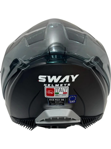 Sway Kask Sway Sw 865 Space Black Whıte Güneş Gözlüklü - Resim 4