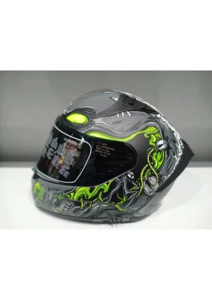 MTS Kask Mts Pro 801 Zombi Güneş Gözlüklü Grey/whıte/yellow - 3