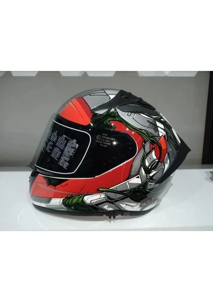 MTS Kask Mts Pro 801 War Güneş Gözlüklü Mat Gri/kırmızı - 2