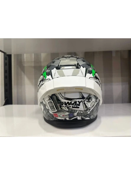 Sway Kask Sway Sw 850 Whıte/green Full Face - Resim 2
