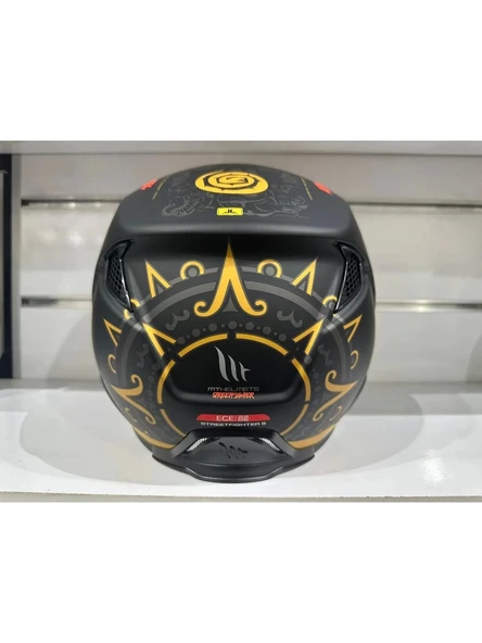 Mt Helmets Kask Streetfıghter Sv Aztec B3 Mat Siyah/sarı - Resim 4
