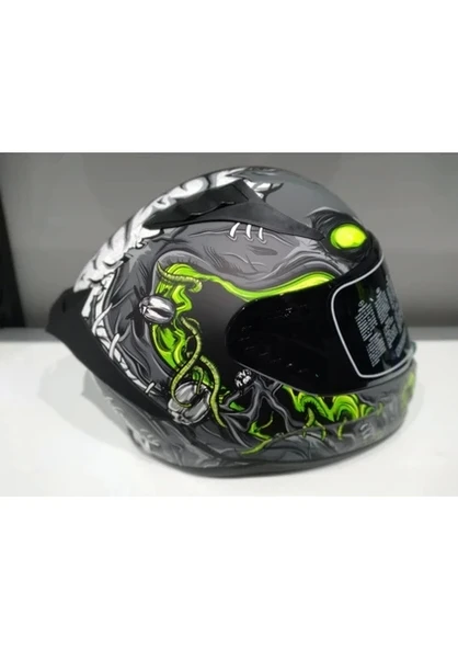 MTS Kask Mts Pro 801 Zombi Güneş Gözlüklü Grey/whıte/yellow - 2