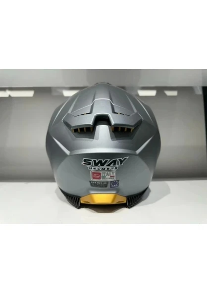 Sway Kask Sway SW-865 Mat Gri Güneş Gözlüklü - 4