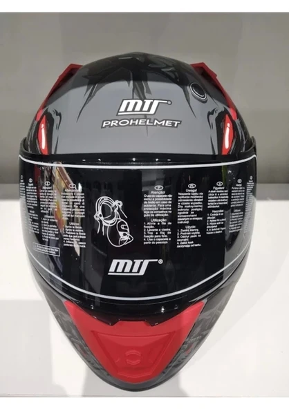 MTS Kask Mts Pro 801 Dreaka Güneş Gözlüklü Antresit/kırmızı - Resim 3