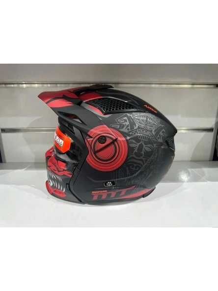 Kask Streetfıghter Sv Aztec B5 Mat Siyah/kırmızı - Resim 5