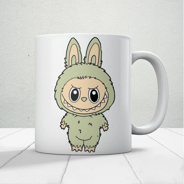 Yeşil Labubu Baskılı Hediyelik Kupa ürün görseli 1