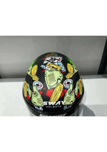Sway Kask Sway Sw 820 Ugly Fulla Face Gümüş Vizör - Resim 4