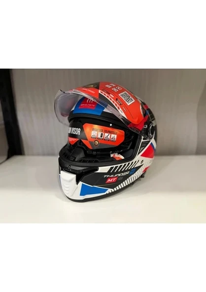 Mt Helmets Kask mt Thunder 4 Sv Luminence A7 Mat Beyaz/mavi - 3