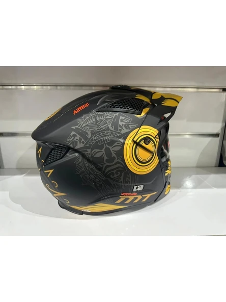 Mt Helmets Kask Streetfıghter Sv Aztec B3 Mat Siyah/sarı - Resim 3