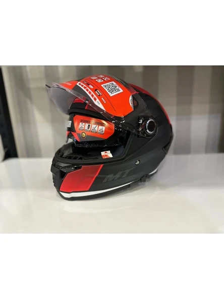 Mt Helmets Kask Mt Thunder 4 Sv Tears B5 Mat Siyah/Kırmızı - 1