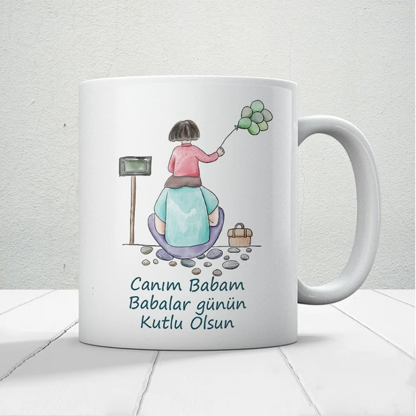 Canım Babam Baskılı Babalar Günü Kupa Bardak Kahve Kupa Bardak-26 ürün görseli 1