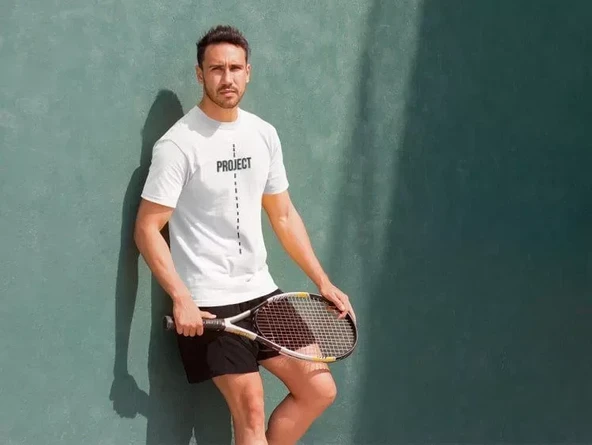 Unisex Bisiklet Yaka Baskılı Oversize T-Shirt - Beyaz ürün görseli