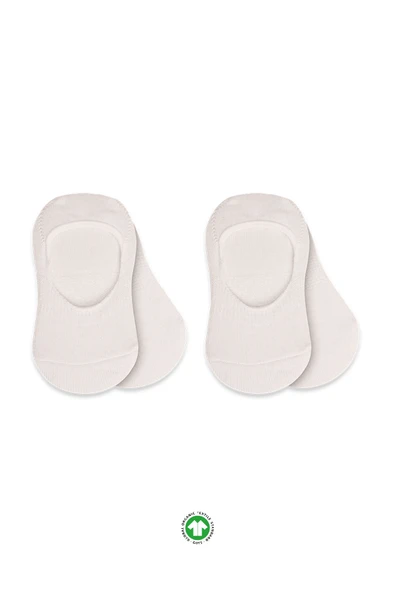 Bistyle 2'Li Penye Babet Silikonlu Basic Çorap 30104 Ekru Ekru - 1