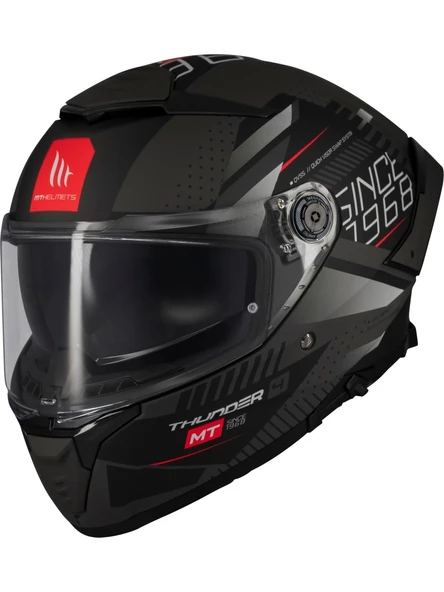 Mt Helmets Kask mt Thunder 4 Sv Luminence D1 Mat Gri/siyah - Resim 2