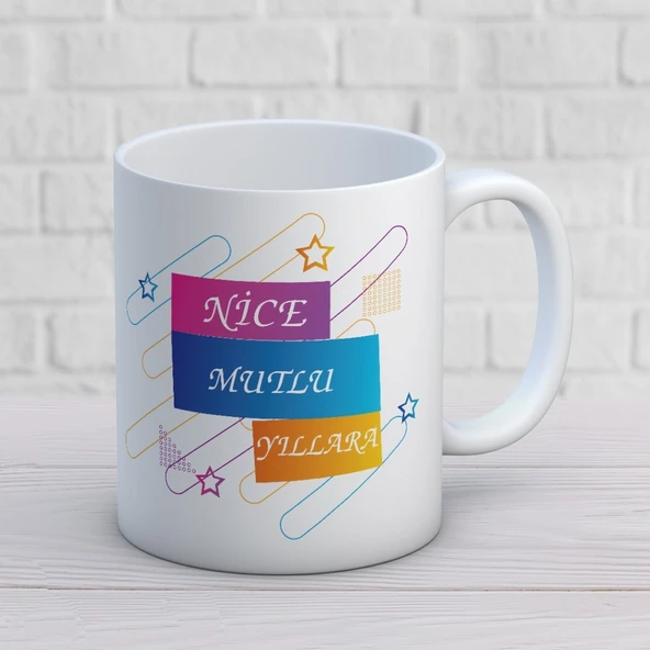 Nice Mutlu Yıllara Yazılı Yılbaşına Özel Hediyelik Kupa Bardak ürün görseli 1