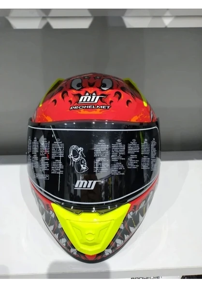 MTS Kask Mts Pro 801 Demon Güneş Gözlüklü Kırmız/sarı - 1