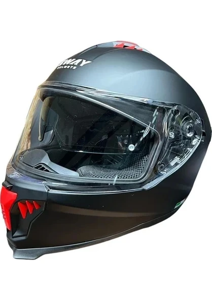 Sway Sw 865 Double Vizör Matt Black Full Face Kask ürün görseli 1