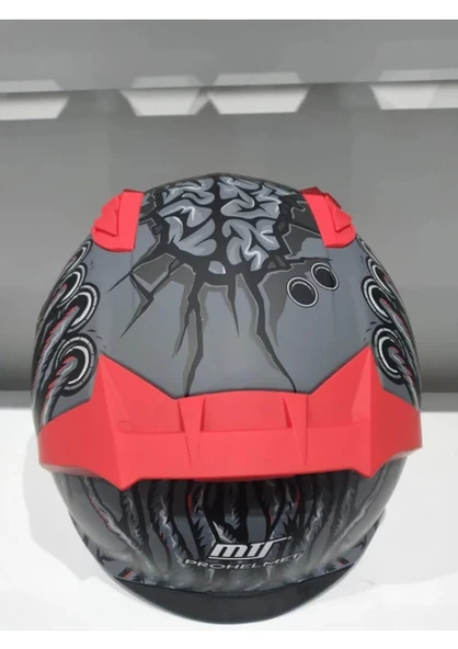 MTS Kask Mts Pro 801 Dreaka Güneş Gözlüklü Antresit/kırmızı - Resim 4