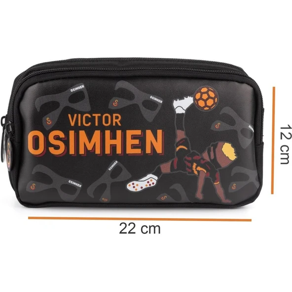 3 Bölmeli Victor Osimhen Suni Deri Okul Çantası + Kalemlik - Resim 5