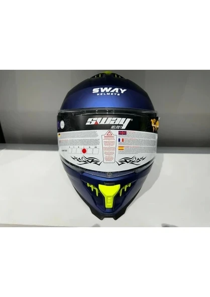 Sway Kask Sway SW-865 Mat Mavi Güneş Gözlüklü - 4