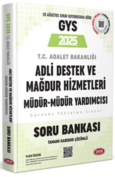 GYS Adalet Bakanlığı Adli Destek ve Mağdur Hizmetleri Müdür ve Yardımcısı Soru Bankası Data ürün görseli 1