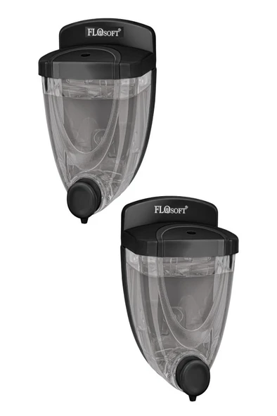 2 Adet Duvara Monte Sıvı Sabunluk F011S, Mutfak Banyo Duş Şampuan Dezenfektan Sabun Dispanseri Siyah - 3