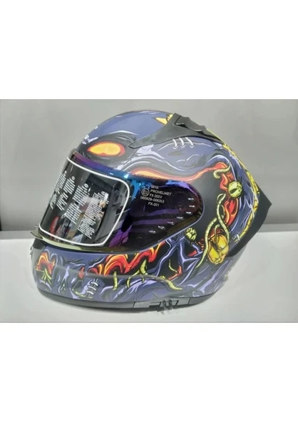 MTS Kask Mts Pro 801 Zombi Güneş Gözlüklü Orange/blue ürün görseli