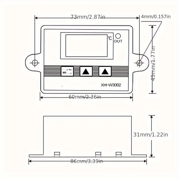Dijital Termostat XH-W3002 LED Ekranlı Sıcaklık Kontrol Cihazı 220V - Resim 10