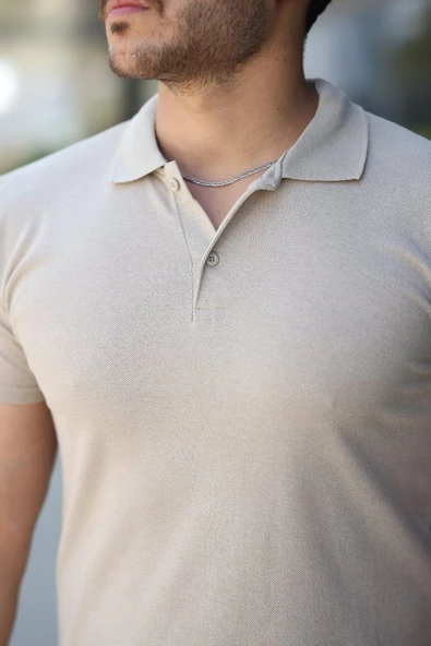 Erkek Kısa Kollu Yakalı Tişört - Resim 3