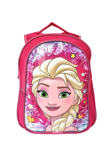 Kız Çocuk Full Pembe Tek Elsa Figürlü ilkokul Anaokulu Beslenme Ve Okul Çantası Seti - 3
