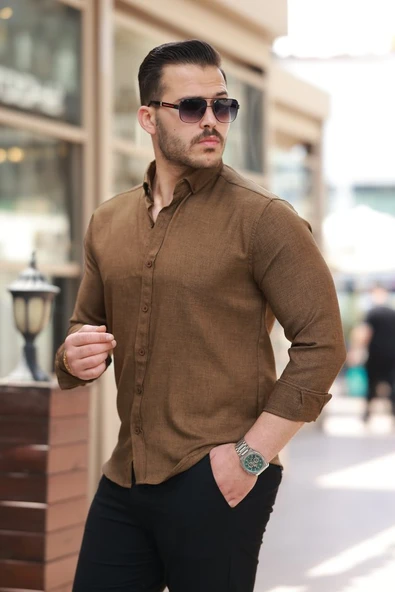 Erkek Uzun Kollu Gömlek - Resim 2