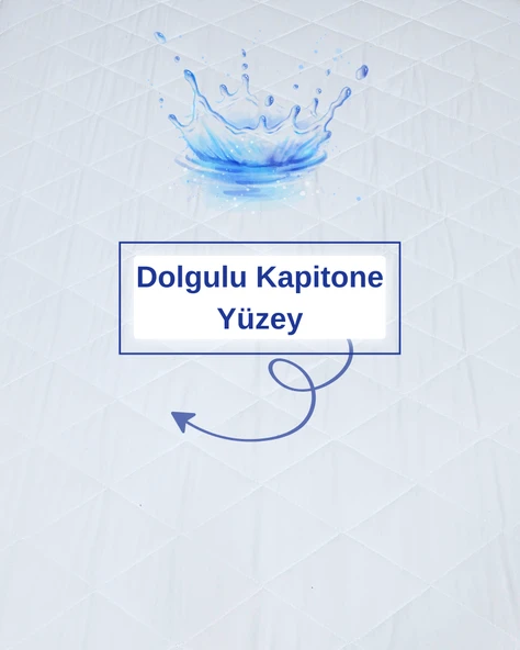 Tek Kişilik 100x200 Su Geçirmez Fitted Lastikli Yatak Koruyucu Alez – Kapitone Silikon Elyaf - 2
