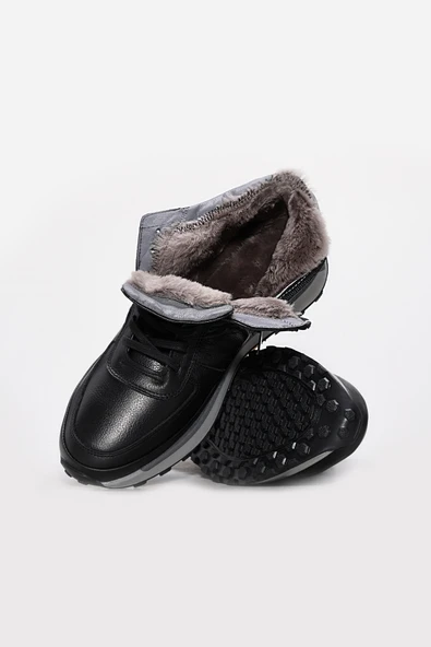 Hakiki Deri Kürklü  Erkek Klasik Bot 600KMA329 - Resim 8