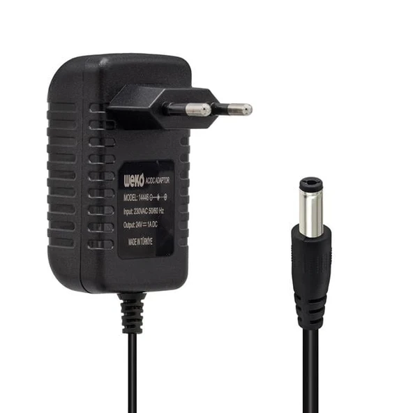 Weko 24 Volt 1 Amper 24 Watt Plastik Kasa Priz Tipi Adaptör (5.5X2.5 Uçlu) - 1