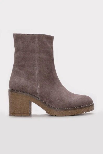 Hakiki Deri Kürklü  Kadın Kalın Topuklu Bot 657SZA2505 - Resim 11