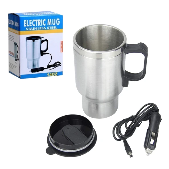 POWERMASTER PM-140Z PASLANMAZ ÇELİK 12 VOLT ARAÇ KETTLE TERMOS (KLC A-103)