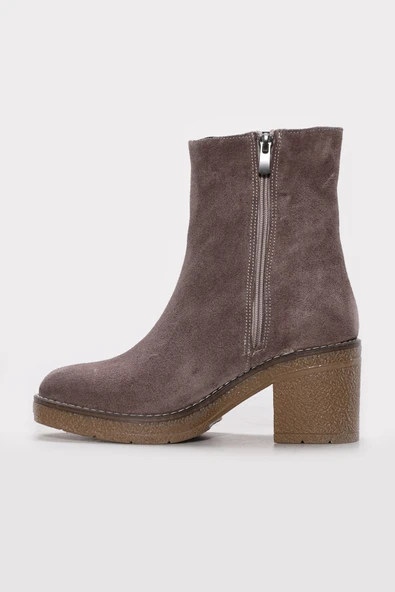 Hakiki Deri Kürklü  Kadın Kalın Topuklu Bot 657SZA2505 - Resim 12