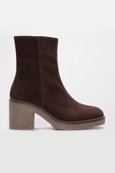 Hakiki Deri Kürklü  Kadın Kalın Topuklu Bot 657SZA2505 - Resim 6