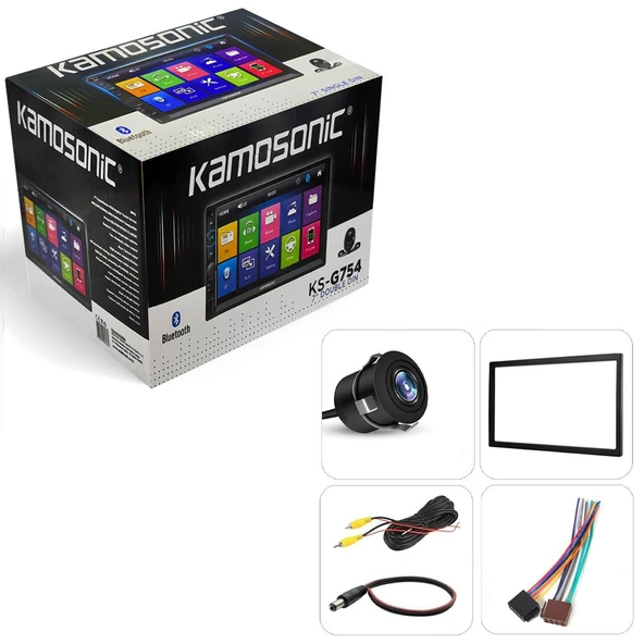 Kamosonic KS-G754 Double Teyp 7 Inch 4X45W Mirrorlink BT USB SD FM AUX Kameralı - 3