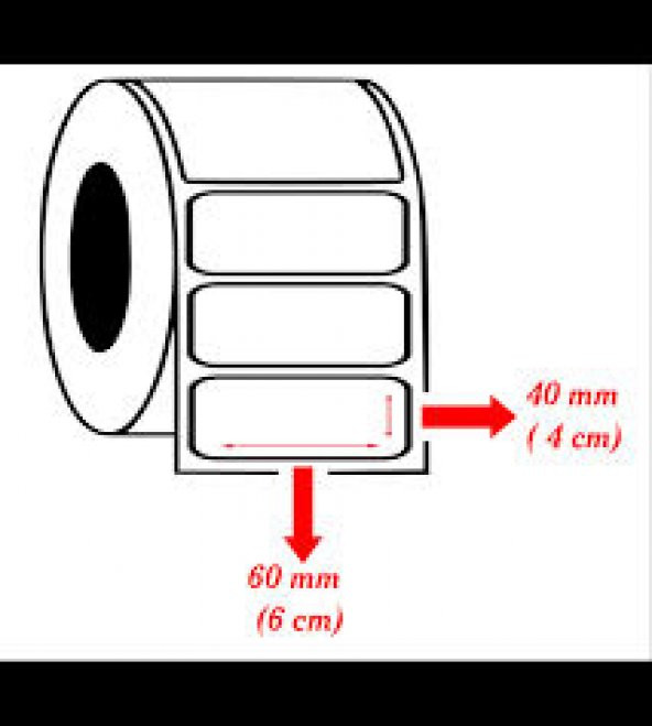 60x40 BARKOD ETİKETİ 1 RULO 1000 SARIM