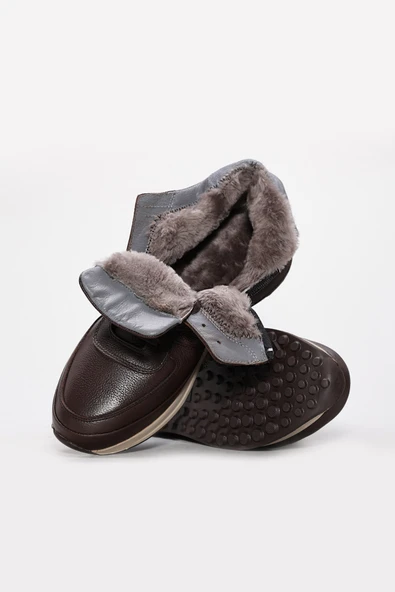 Hakiki Deri Kürklü  Erkek Klasik Bot 600KMA329 - Resim 3