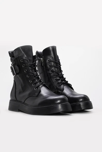 Hakiki Deri Kürklü  Kadın Klasik Bot 657SZA2506 - Resim 4