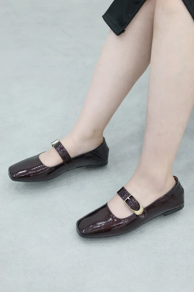 Hakiki Deri  Kadın Babet Ayakkabı 210ZA9757 - Resim 6