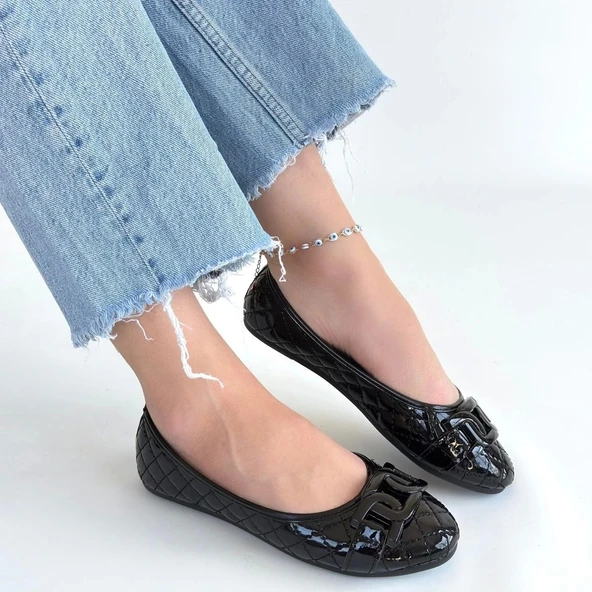 Lawy Siyah Rugan Babet Ayakkabı - 4