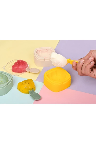2 li Figürlü Silikon Dondurma Kalıbı Çocuklar İçin Eğlenceli Tasarım Gıdaya Uygun ürün görseli