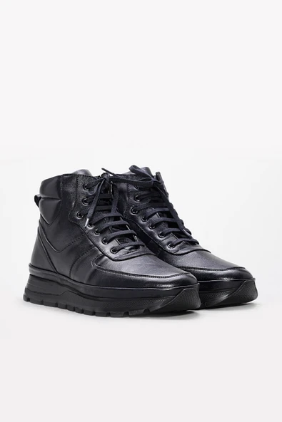 Hakiki Deri Kürklü  Erkek Klasik Bot 214KMA3252 - Resim 4