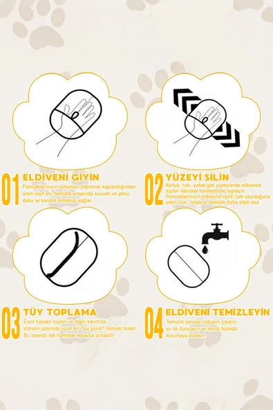 Çift Taraflı Statik Kedi Köpek Tüy Temizleme Eldiveni Giysiler Mobilyalar Halılar İçin - Resim 6